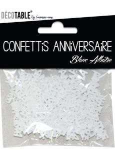 Confettis Joyeux Anniversaire blanc accessoire