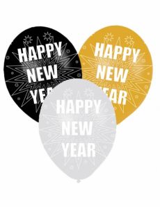 6 Ballons de baudruche Happy New Year accessoire
