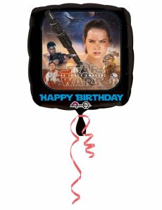 Ballon en aluminium carré joyeux anniversaire Star Wars VII accessoire