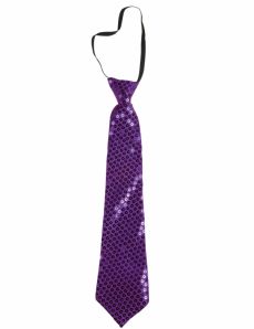 Cravate à paillettes violettes adulte accessoire