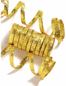 Rouleau de 10 serpentins dorés métallique 1,9 m accessoire