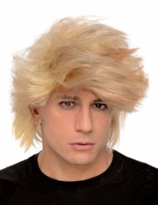 Perruque blonde homme décoiffée accessoire