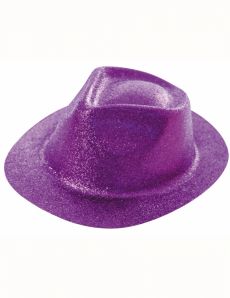 Chapeau pailleté violet adulte accessoire