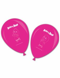 8 Ballons latex roses Masha et Michka accessoire