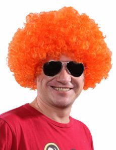 Perruque afro/clown orange standard adulte accessoire