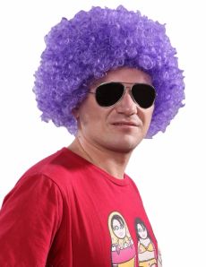 Perruque afro/clown violette standard adulte accessoire