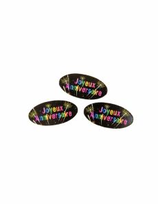 80 Confettis de table en papier anniversaire feux d'artifice 4 x 2 cm accessoire