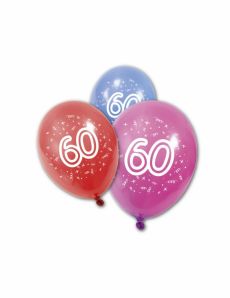 8 Ballons en latex anniversaire 60 ans 30 cm accessoire