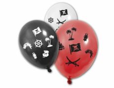 8 Ballons en latex colorés Pirates 30 cm accessoire