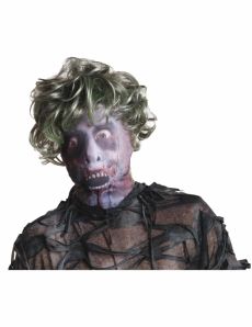 Cagoule zombie avec perruque adulte Halloween accessoire