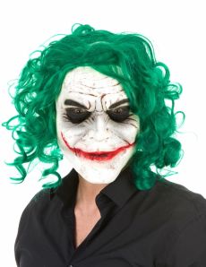 Masque latex arlequin psychopathe adulte Halloween accessoire