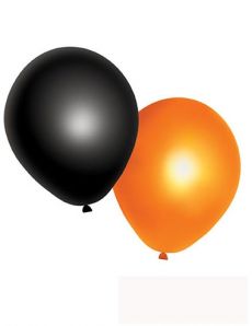 10 Ballons oranges et noirs Halloween accessoire