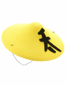 Chapeau chinois jaune adulte accessoire