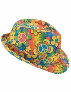 Chapeau borsalino hippie à fleurs adulte accessoire