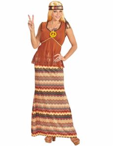 Déguisement robe hippie longue femme costume