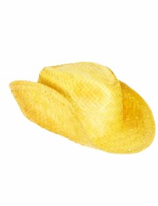 Chapeau de paille Western jaune adulte accessoire