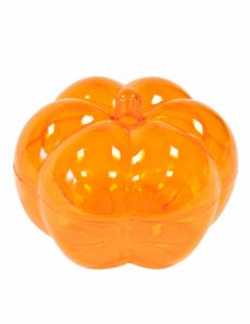 Boîte en plastique forme citrouille orange 5 x 7 cm accessoire