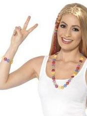 Bracelet et collier hippie multicolore adulte accessoire
