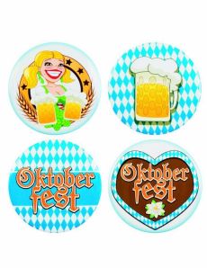 4 Badges Oktoberfest 5 cm accessoire
