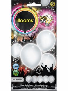 5 Ballons LED blancs Illooms ® accessoire