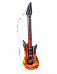 Guitare rock en flammes gonflable 105 cm accessoire