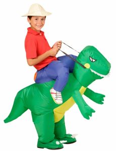Déguisement explorateur à dos de dinosaure enfant costume