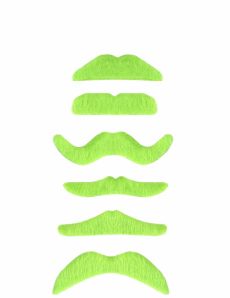 1 Moustache vert fluo adulte accessoire