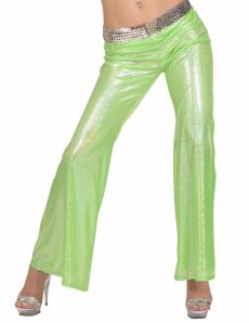 Pantalon disco holographique vert femme costume