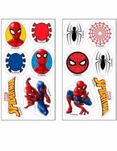 12 Mini disques en sucre Spiderman 3,4 cm accessoire