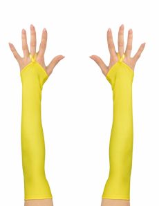 Mitaines longues jaunes fluo femme accessoire