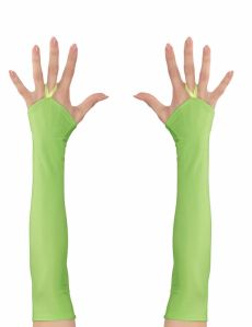 Mitaines longues vertes fluo femme accessoire