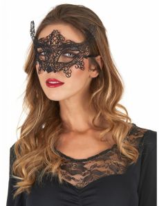 Masque vénitien dentelle noir femme accessoire