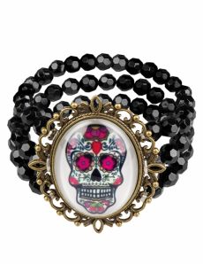 Bracelet gothique camée femme Dia de los muertos accessoire