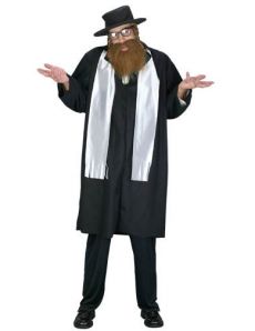 Déguisement rabbin avec barbe homme costume