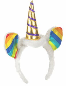 Serre-tête licorne avec oreilles multicolores adulte accessoire