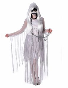 Déguisement de fantôme pour femme blanc Halloween costume