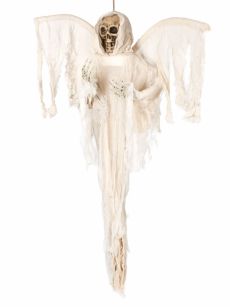 Décoration ange blanc squelette à suspendre 110cm accessoire