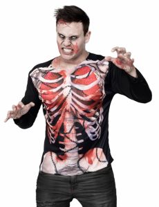 T-shirt zombie squelette Halloween costume