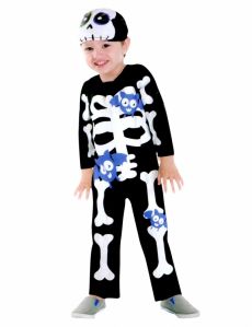 Déguisement squelette chauves-souris violettes enfant Halloween costume