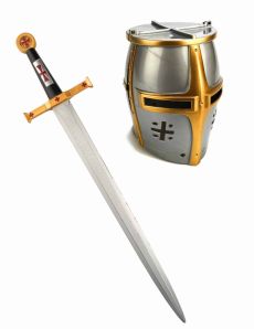 Epée et casque chevalier guerrier enfant accessoire