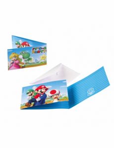8 Invitations & enveloppes Super Mario accessoire