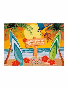 6 Cartons d'invitations Beach party 10 X 15 cm accessoire