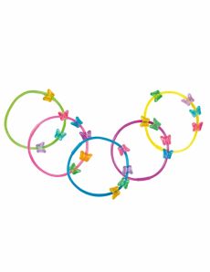 5 Bracelets papillons colorés accessoire
