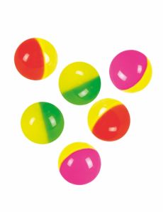6 Balles rebondissantes colorées 3 cm accessoire