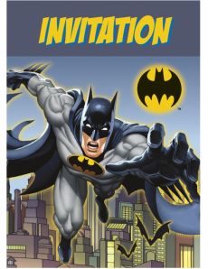 8 Cartes d'invitation Batman accessoire