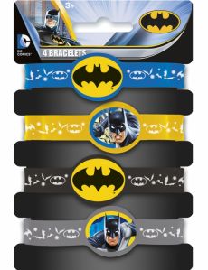 4 Bracelets élastiques Batman accessoire