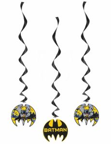 3 Décorations spirale à suspendre Batman accessoire