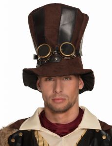 Chapeau haut de forme rayé adulte Steampunk accessoire