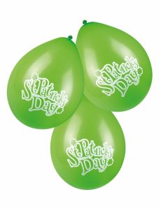 6 Ballons verts Saint Patrick 25 cm accessoire