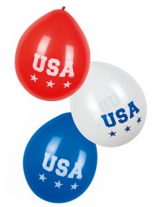 6 Ballons USA 25 cm accessoire
